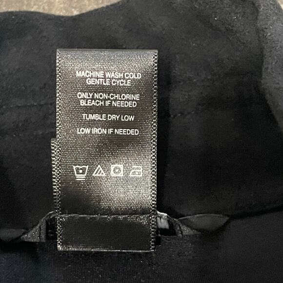 Ali Miles Women’s Black Button-Front Faux Suede Leather Quilted Trim Jacket sz M - Picture 13 of 13